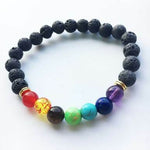 Natural Lava Stone 7 Chakra Healing Bracelet