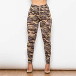Dark Camo High Waist Pants Lift & Support