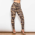Dark Camo High Waist Pants Lift & Support