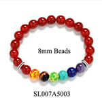 7 Chakra Men Women Natural Lava Stone Beads Bracelet