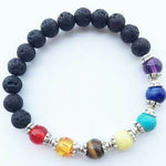7 Chakra Healing Lava Stone Men Women Bracelet