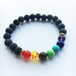 Natural Lava Stone 7 Chakra Healing Bracelet