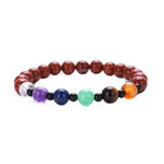 7 Chakra Multi-color Lava Healing Balance Women Bracelet