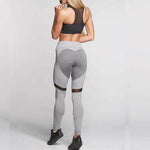 Black/Gray Heart-Mesh Leggings