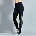Black And White Side Bandage Leggings