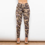 Dark Camo Mid Waist Pants Lift & Support