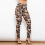 Dark Camo Mid Waist Pants Lift & Support