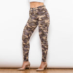 Dark Camo Mid Waist Pants Lift & Support