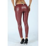 Red Color Eco-Leather Pants Lifts & Supports