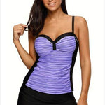 Strap Underwire Two Piece Swimsuit Top and Pantyskirt