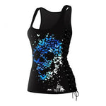 3D Skull Print Sleeveless Fitness Shirt
