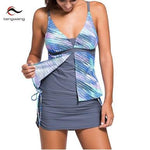 Hot Summer 2 Piece Tankini Bottom Push Up Swimsuit Sport - Plus Sizes