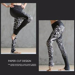 Mid Waist Clouds Printed Workout Leggings