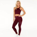 Women's Fitness Sets Tank Top And Stripe Leggings - Two Pieces Set