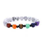 7 Chakra Multi-color Lava Healing Balance Women Bracelet
