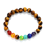 7 Chakra Men Women Natural Lava Stone Beads Bracelet