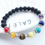 7 Chakra Healing Lava Stone Men Women Bracelet