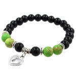 7 Chakra Beads Heart Charm Women Bracelet