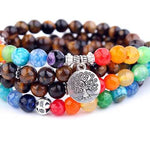 7 Chakra lotus Tree Charm Bracelet Yoga stone Bracelet For Women Men