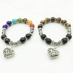 7 Chakra Multi color Stone Brown Women  Bracelet