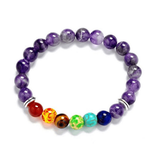 7 Chakra Men Women Natural Lava Stone Beads Bracelet