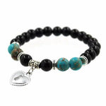 7 Chakra Beads Heart Charm Women Bracelet