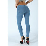Mid Waist Light Blue Denim Jeans Lift & Support
