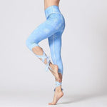 Super Cute Blue Ombre High Waist Ballet Leggings With Super Hiney Trainer™ Built-in