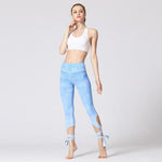 Super Cute Blue Ombre High Waist Ballet Leggings With Super Hiney Trainer™ Built-in