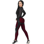 High Elastic Workout Patchwork PU Leather Leggings
