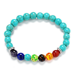 7 Chakra Men Women Natural Lava Stone Beads Bracelet