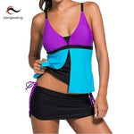 Hot Summer 2 Piece Tankini Bottom Push Up Swimsuit Sport - Plus Sizes