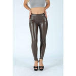 Brown Color Eco-Leather Pants Lifts & Supports