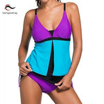 Hot Summer 2 Piece Tankini Bottom Push Up Swimsuit Sport - Plus Sizes