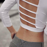 Running Sexy Three Quarter Crop Top With Hollow