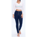 High Waist Blue Denim Lifts & Supports
