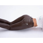 Brown Color Eco-Leather Pants Lifts & Supports