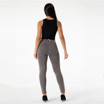 Olive Green Mid Waist Cotton Pants Lift & Support