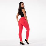 Red High Waist Cotton Pants Lift & Support