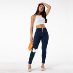 New High Waist Front Buttons Denim Pants Lift & Support