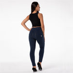 New Dark Blue High Waist Cotton Leggings Lift & Support