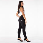 New Black Mid Waist Cotton Leggings Lift & Support