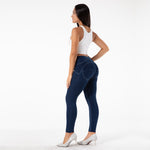 New High Waist Front Buttons Denim Pants Lift & Support