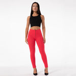 Red High Waist Cotton Pants Lift & Support