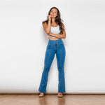 Light Blue High Waisted Flare Denim Lift & Support