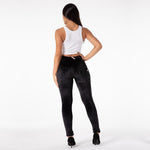 Black Mid Waist Velvet Push Up leggings Lift & Support