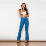 Light Blue High Waisted Flare Denim Lift & Support