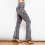 Gray High Waisted Flare Denim Lift & Support