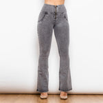 Gray High Waisted Flare Denim Lift & Support