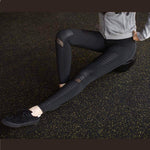 2019 Moto Design Leather-like Varnish Mesh Panels Leggings Hiney Trainer™